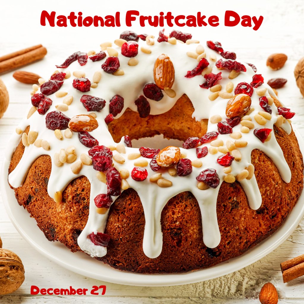 December 27th marks National Fruitcake Day, a celebration of a dessert steeped in history! Whether loved or joked about, this holiday treat has stood the test of time, embodying the spirit of the festive season. 🎄🍰 #NationalFruitcakeDay #FestiveTreats