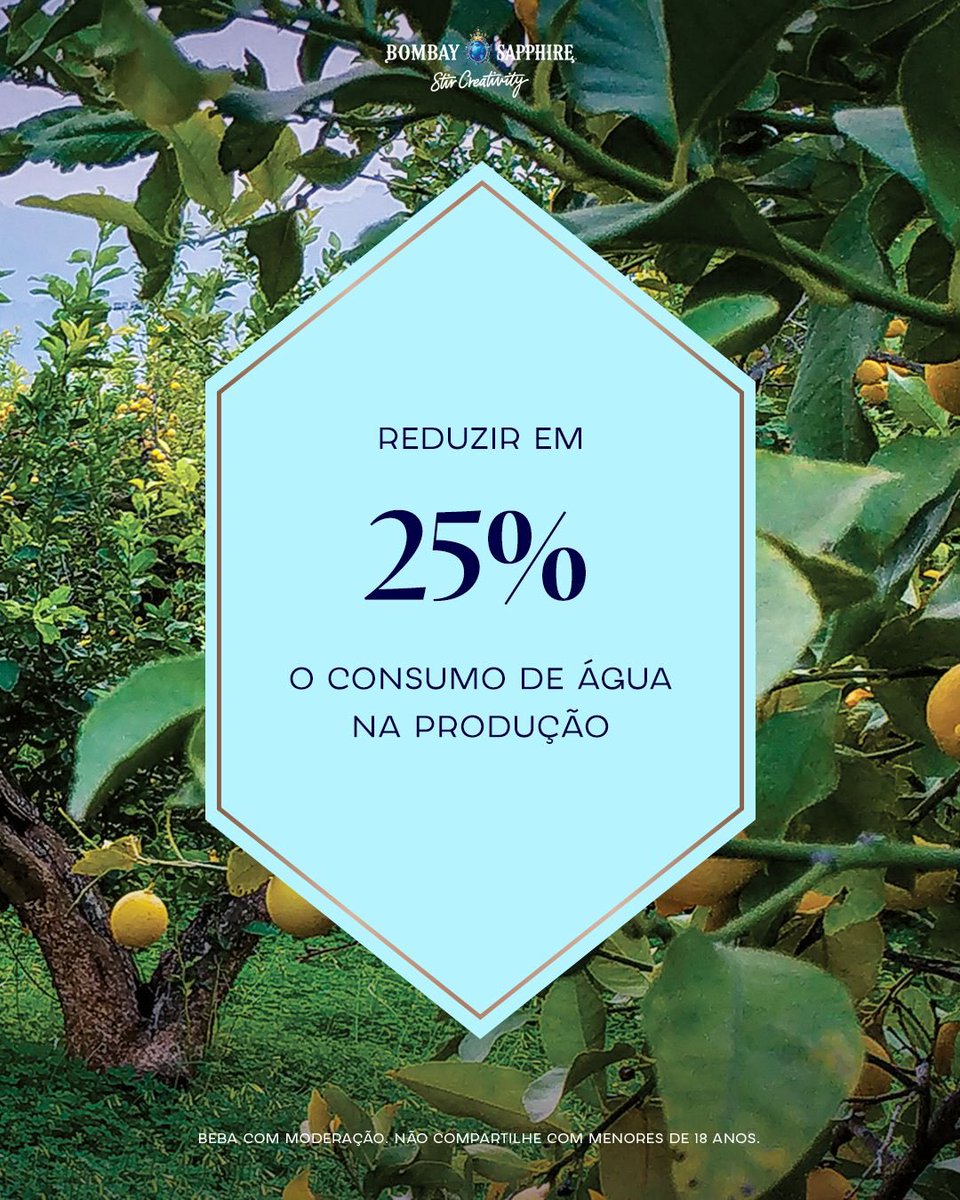 O futuro é agora!
É urgente que medidas sustentáveis sejam implementadas desde já para reduzir os efeitos industriais na natureza. Bombay Sapphire tem metas estabelecidas a curto prazo e já colocadas em prática.

Aprecie com moderação. Não compartilhe com menores de 18 anos.
