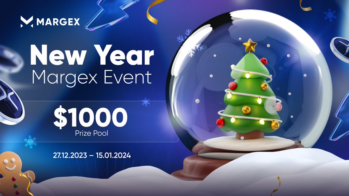 🎄#Margex New Year #Giveaway Event: Win a $1,000 Prize Pool!

🔥How to participate:

1️⃣ Follow <a href="/Margexcom/">Margex</a>  on Twitter 
2️⃣ Like &amp; RT this post
3️⃣ Register on Margex  via the link (margex.com/?rid=53294366)

🏆 10 random winners will each receive 💲100 USDT.

📅 Results of the