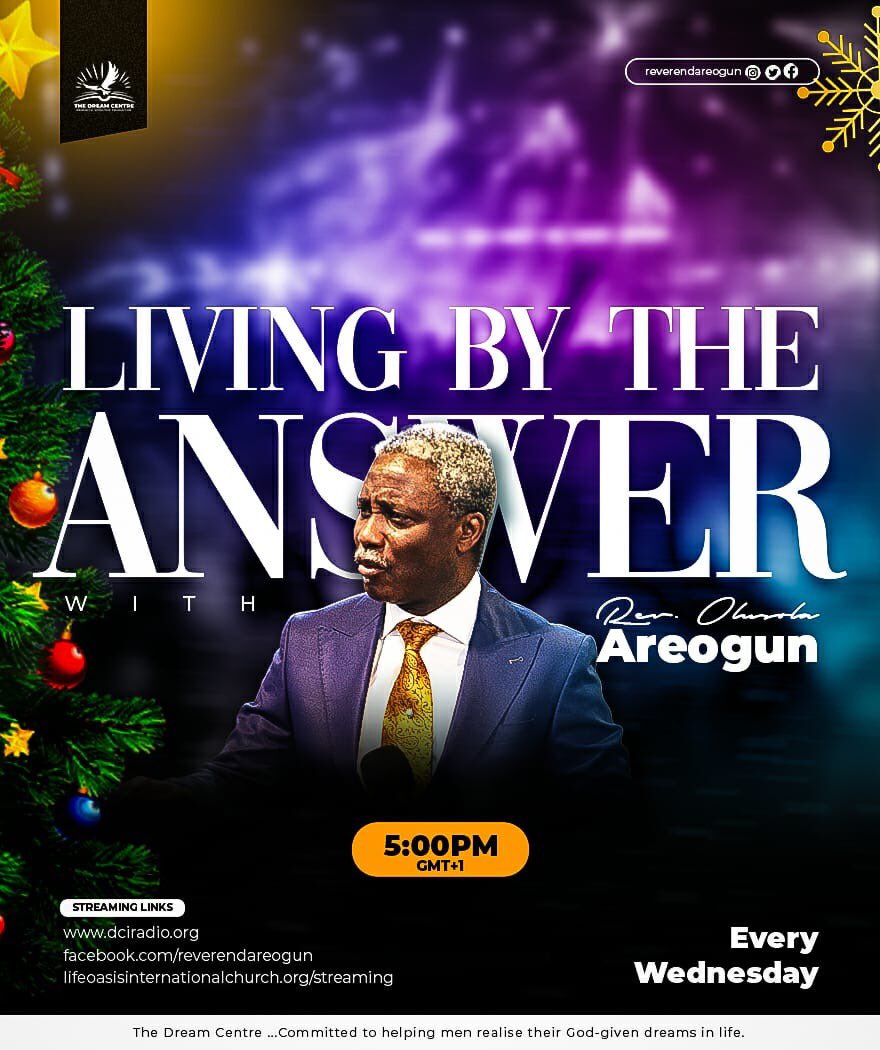 ReverendAreogun's tweet image. Up Holy Ghost!
I invite you to join me today as I minister in the last edition of the #LivingByTheAnswer for 2023.
God is faithful!
#HolySpirit
#KnowledgeApplication
#ReverendAreogun