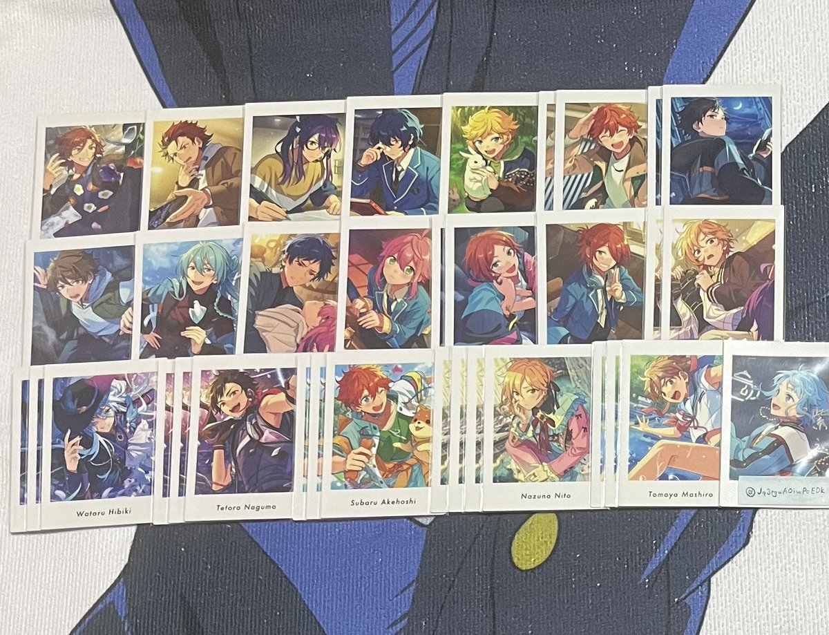 【交換・譲渡】あんスタ ぱしゃっつ 4

譲）真 一彩 藍良 マヨイ 日和 茨 ジュン みか 燐音 ニキ 薫 司 レオ 泉 夏目 渉 桃李 弓弦 北斗 真緒 翠 忍 千秋 奏汰 巽 宗 HiMERU こはく 颯馬 スバル 鉄虎 ひなた ゆうた なずな 光 紅郎 つむぎ 斑
求）A創,P凪砂 &gt; P創 &gt; A凪砂
又は各92円+送料