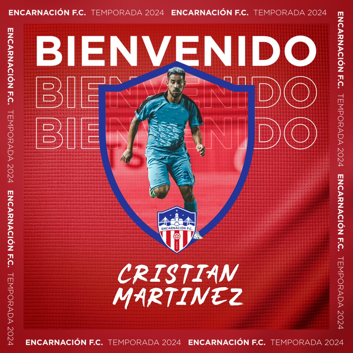 Cristian Martínez es nuevo jugador de Encarnación FC. 🔴⚪️

¡Bienvenido, Cristian! 🏟️⚽️

#VamosEncarnación • #SueñodePrimera