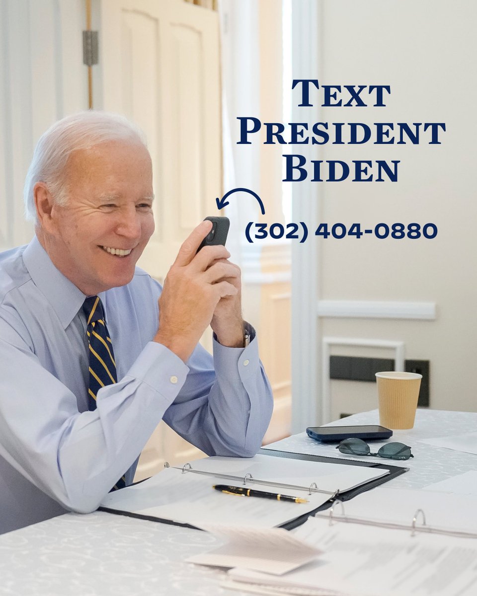 WhiteHouse46's tweet photo. Call him, beep him if you want to reach President Biden.

(302) 404-0880. https://t.co/I2A3rymRNA