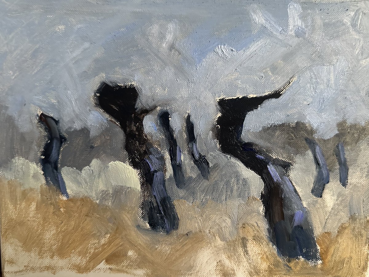 staithesartist's tweet photo. #WIP #pollarded #willow #Somerset #oils #linencanvas #trees #landscape https://t.co/wAnTXRVRBa