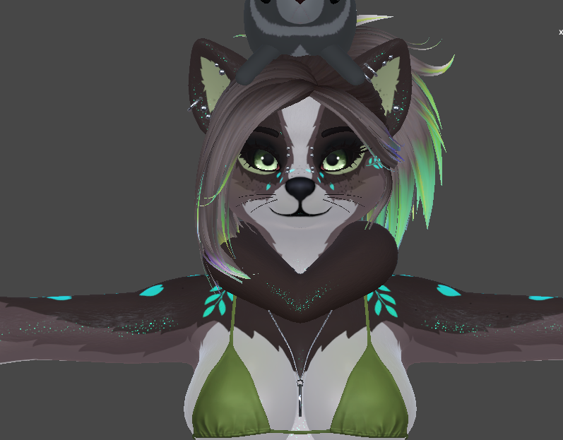 SatKartoffel's tweet image. [Gumroad][Texture] I've been working on a texture for Foxis new Meeko avatar! It's so cute ;; I was aiming for like an earthy honey badger! #vrchatfurry #furryvrchat #textureartist #gumroad #foxipaw #MeekoRaccoon