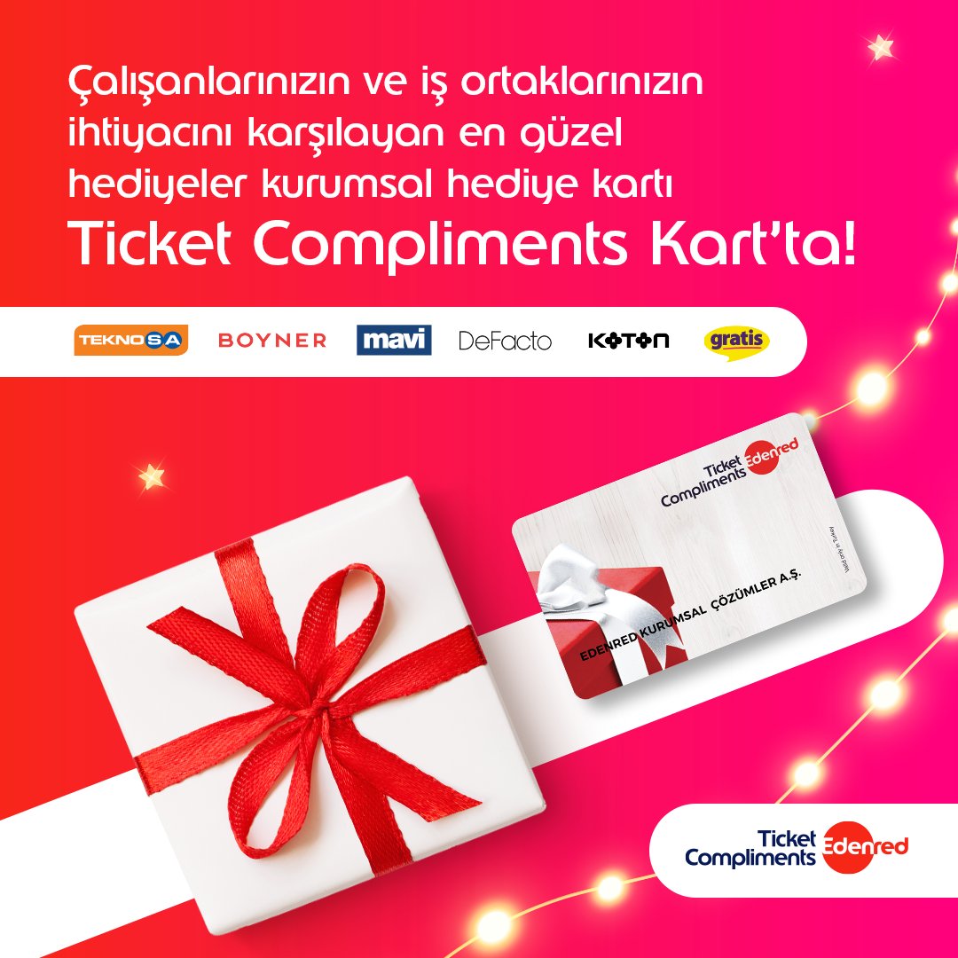 EdenredTurkiye's tweet photo. Çalışanlarınızın ve iş ortaklarınızın ihtiyacını karşılayan en güzel hediyeler kurumsal hediye kartı #TicketCompliments Kart’ta. �� https://t.co/MBN6yTHt94