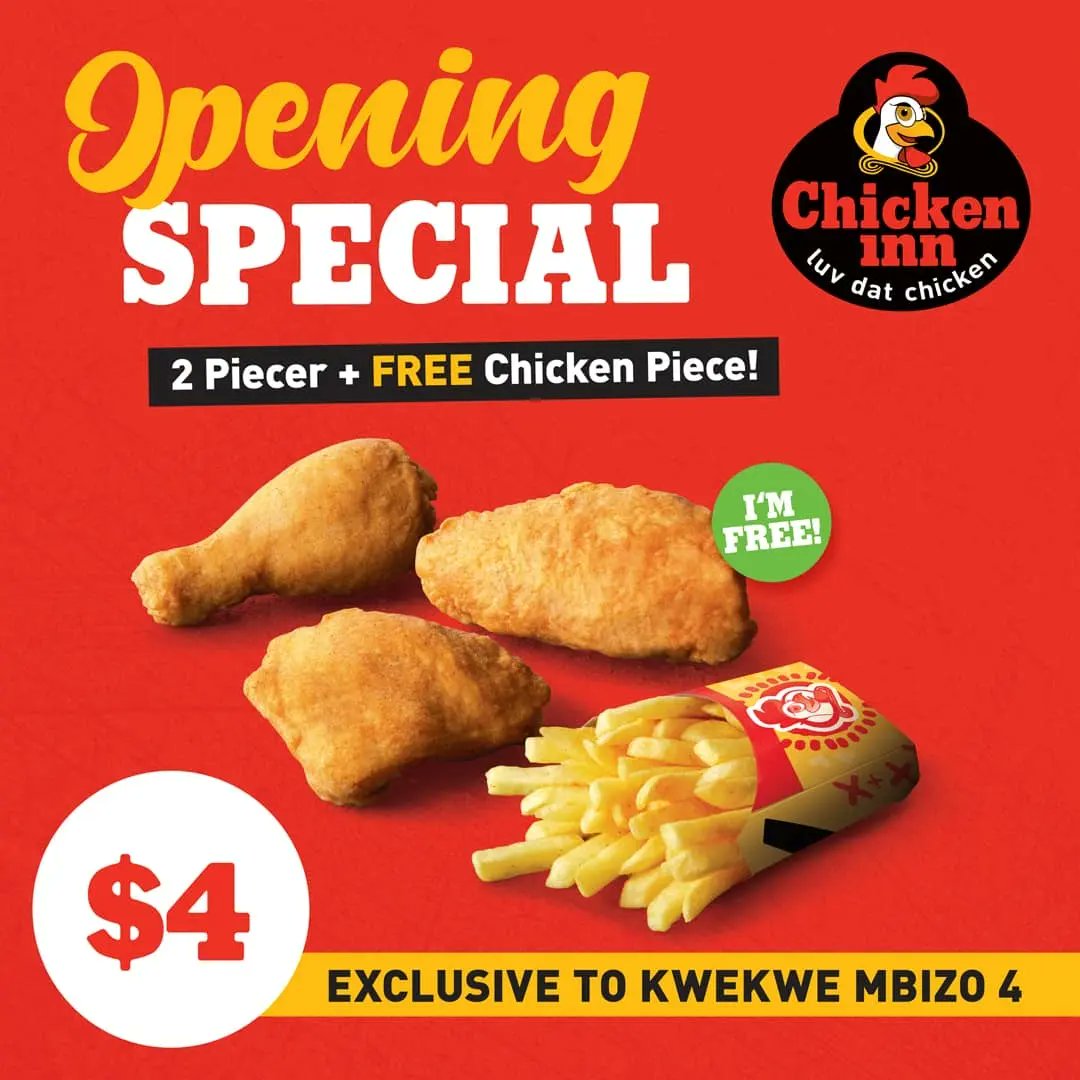 ChickenInnZW's tweet photo. The holidays just got a whole lot more special, and Chicken Inn is here to spread the love! Join us as we celebrate our special openings at Chicken Inn Kwekwe Mbizo 4, Chicken Inn Macs Main, and Chicken Inn John Love.

#ChickenInnZim #luvdatchickenchristmas 
#TeamInnGang https://t.co/KxZFGCHT4H