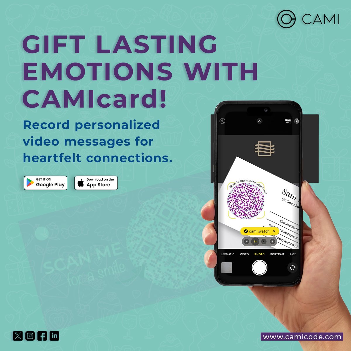 thecamicode's tweet image. Create lasting feelings with CAMIcard—record personalized video messages for heart-to-heart connections. 🎁💖

#Gift #Giftideas