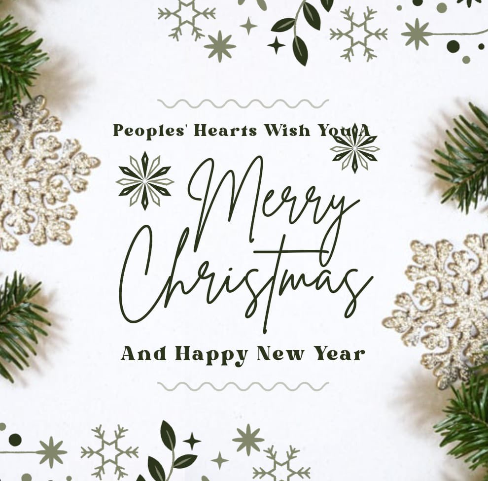 Sending you peace, love, and joy this holiday season. May your days be bright and sparkle with precious moments of laughter, love and goodwill. Happy holidays from Peoples’ Hearts family to yours.
#HappyHolidays 
#Together