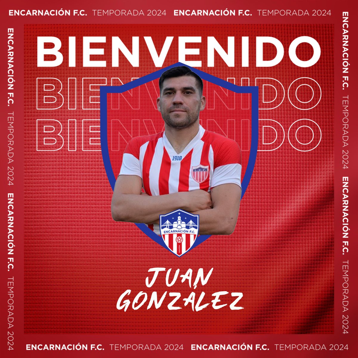 Juan González es nuevo jugador de Encarnación FC. 🔴⚪️

¡Bienvenido, Juan! 🏟️⚽️

#VamosEncarnación • #SueñodePrimera