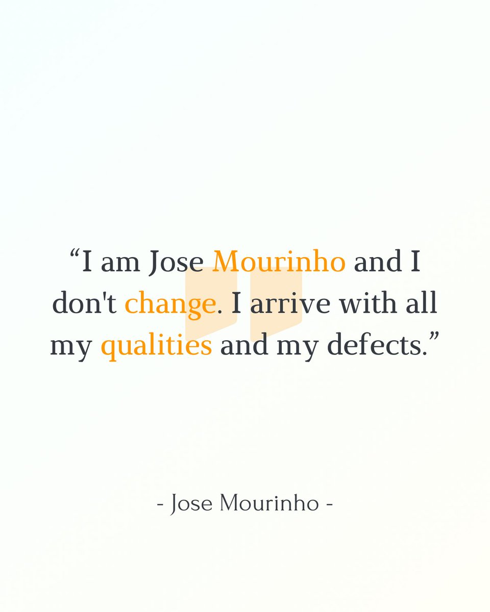 quotifyLive's tweet photo. I am who I am!

#quotifyLive #quotes #JoseMourinho #NoApologies https://t.co/1JAoTcpHuN