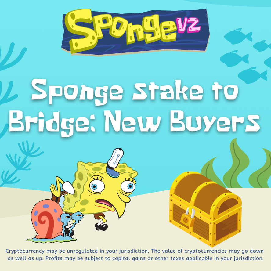 spongeoneth's tweet photo. No $SPONGE in your wallet? Don't miss out, buy $SPONGE via the home page widget on our website. 💪

Purchased tokens will automatically be staked in our V2 smart contract to secure a share of the V2 token once it launches

Time to absorb more damp!🧽💦

#SpongeV2 #MemeCoin #Alts https://t.co/Z1UuSOAfIE