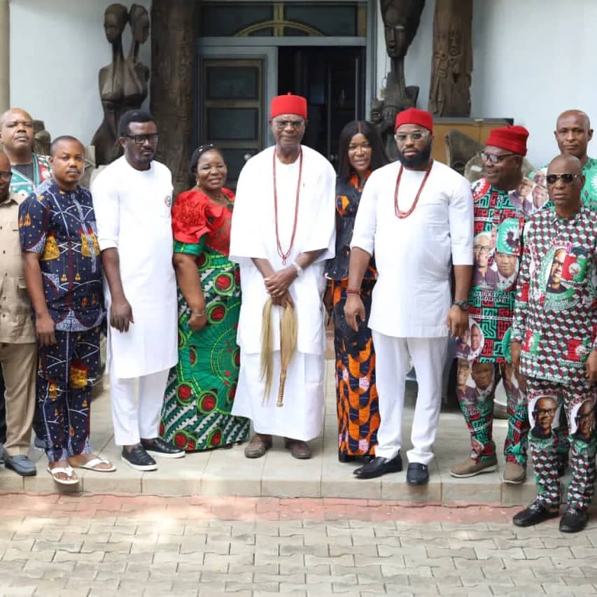 Yesterday, I alongside others paid a courtesy call on the Obi of Onitsha, Igwe Alfred Nnaemeka Achebe in his palace. Part of the purpose was to thank him for his continued support and prayers during and after my election into the Green Chamber - POLO.