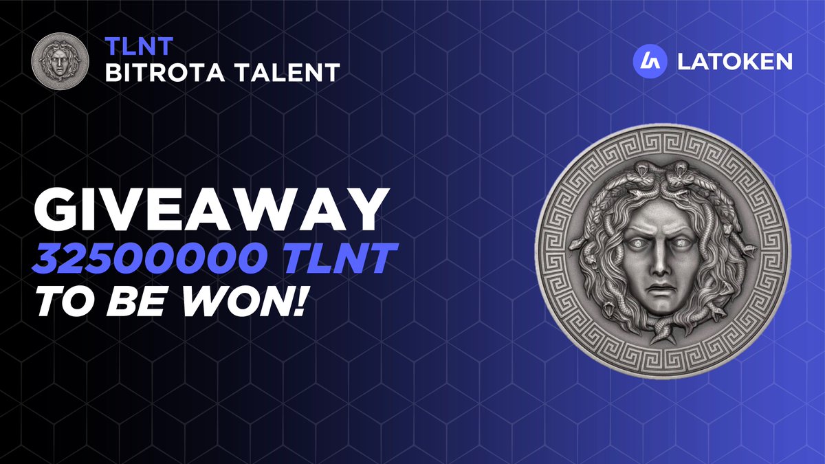 Latoken_cex's tweet photo. 🏆32500000 BITROTA TALENT  (TLNT) GIVEAWAY on LATOKEN

🔥 170 Winners.
✅ Complete all tasks and qualify for the Airdrop.
📲 Share with 5 Friends and Follow.
⏰ December 27, 2023 - January 3rd, 2023.

👉 JOIN GIVEAWAY (https://t.co/hsfmjfsvuL) https://t.co/jFdBGmKuvY