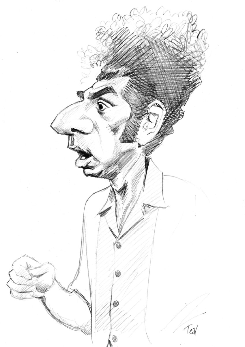 Here's the rough drawing for my Kramer painting. #caricature