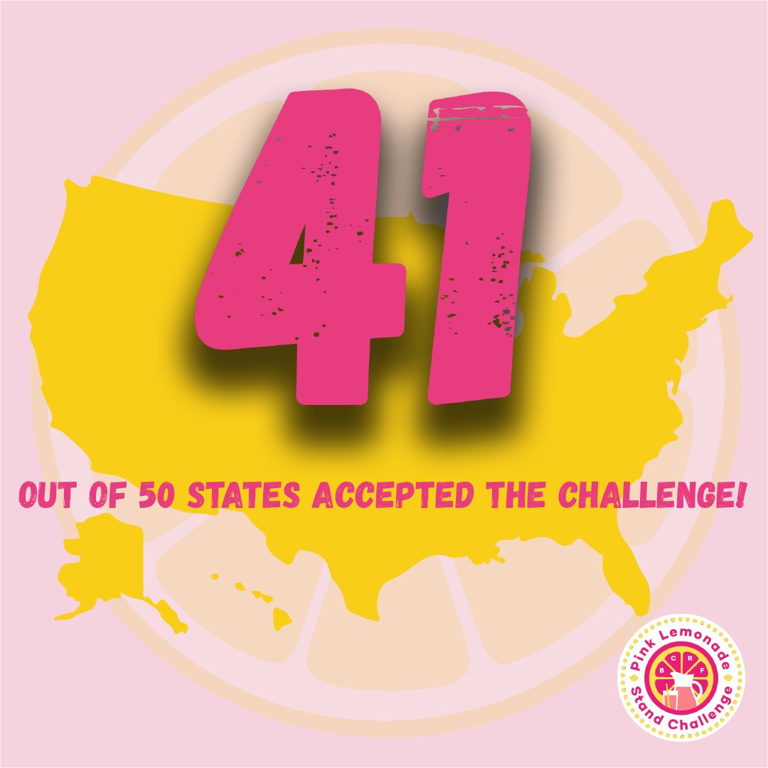 plsc_bcrf's tweet photo. We're thrilled to announce that we've hosted lemonade stands in 41 out of the 50 states in the U.S. 🇺🇸

Send us a DM, an email, or comment below if you'd like to host one! We’ll get you what you need to make this stand happen. Let's make 2024 our year! 🍋💪 https://t.co/PmwrYGAe2x