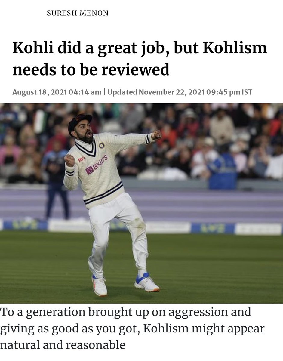 Kohlism has been reviewed, and India is back to getting bullied around away from home @SureshMenon