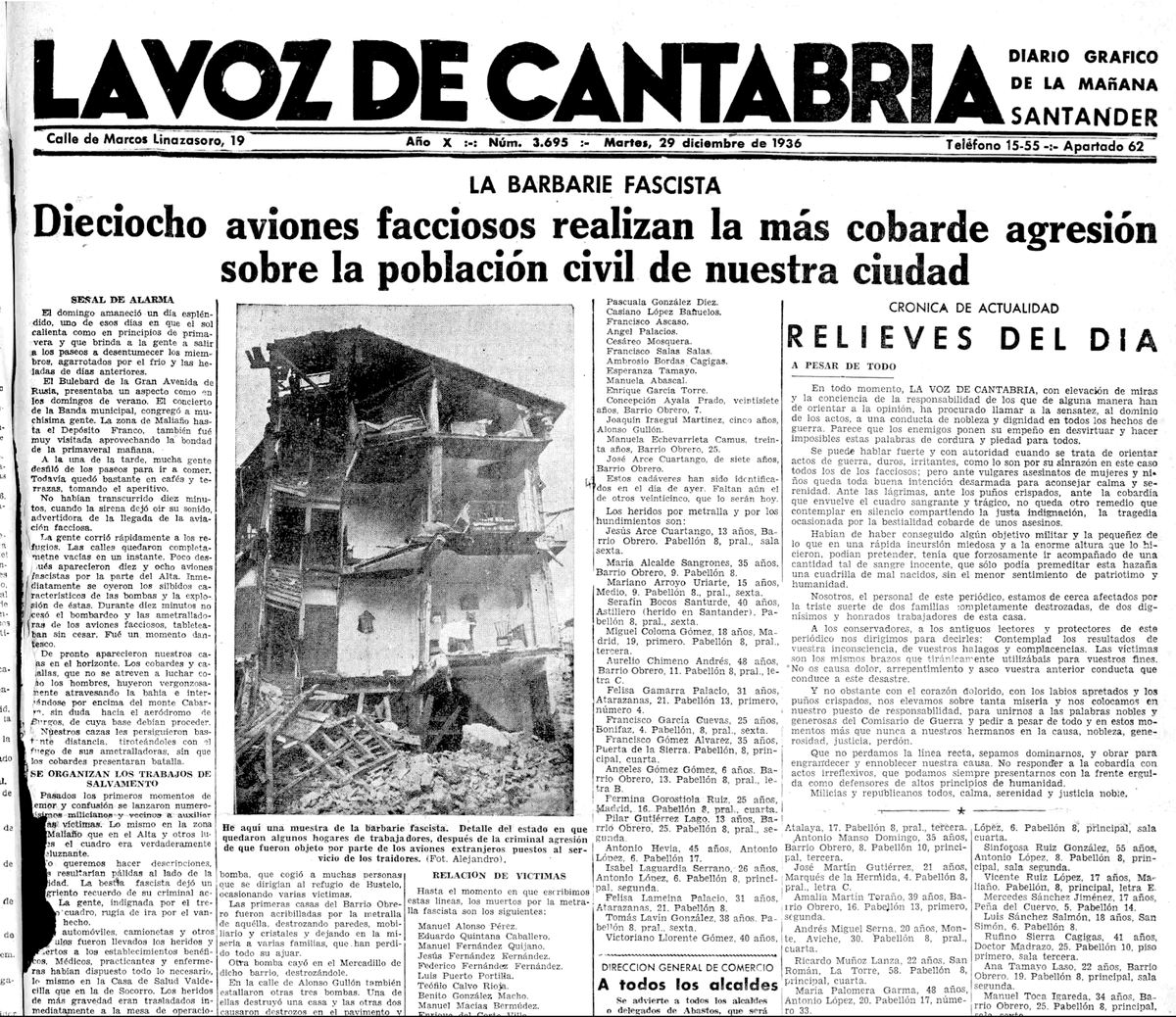 Por si alguien sigue en el olvido inducido, estas fueron las crónicas del momento, #MemoriaHistórica #Cantabria #MemoriaEsFuturo