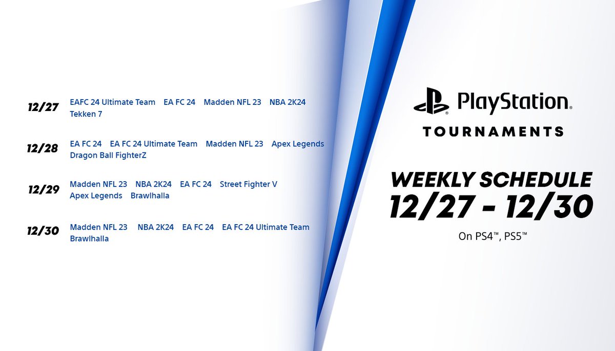 The countdown is on! Only 4 days left in the PlayStation Tournaments for this year. It's your final chance to compete, conquer, and leave your mark on 2023. 🎮 esl.gg/PS4_Tournaments