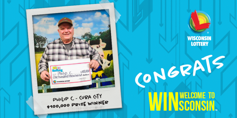 wilottery's tweet photo. Philip C. of #CubaCity turned a visit to Kwik Trip into a $100,000 win by purchasing an All or Nothing ticket and matching 11 of 11 numbers.

Guess it's true. 11 is a charm, not just a number.

Congrats Philip. #WelcomeToWINsconsin

More All or Nothing at https://t.co/PZ8TsPBmXS https://t.co/q3A4nhZ3mQ