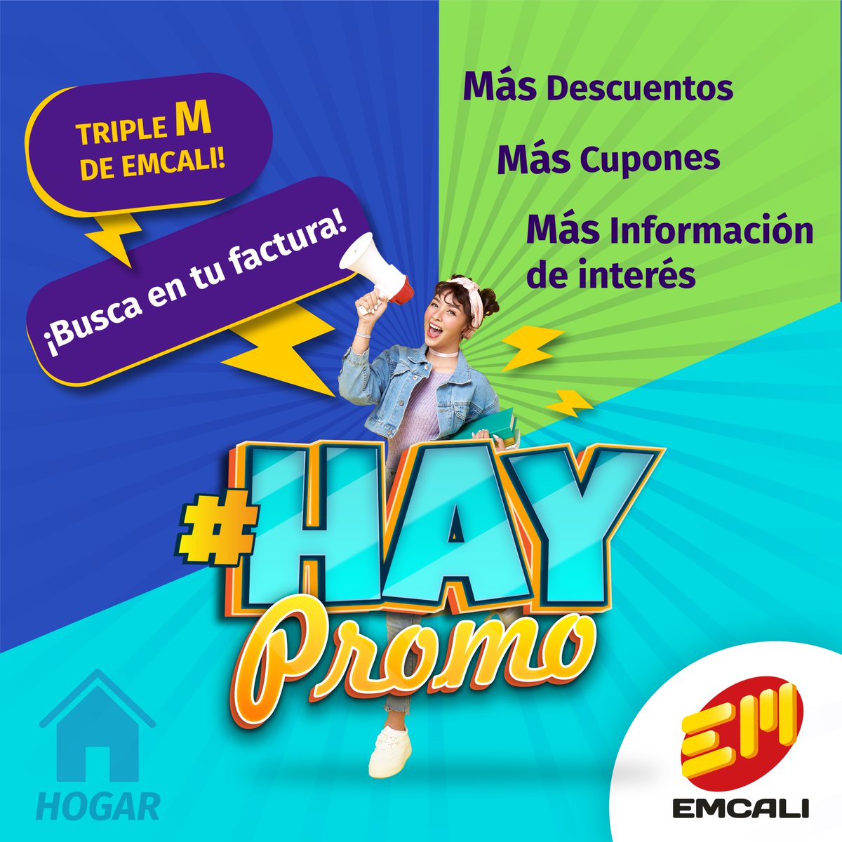 EMCALIoficial's tweet photo. #HayPromo es un canal de difusión que viene presillado en nuestra factura de servicios públicos domiciliarios. Si quieres más información escríbenos a https://t.co/MpXxQLRYFX.
#EmcaliMásCercaDeTi 🤝 https://t.co/37IFNlBvJW