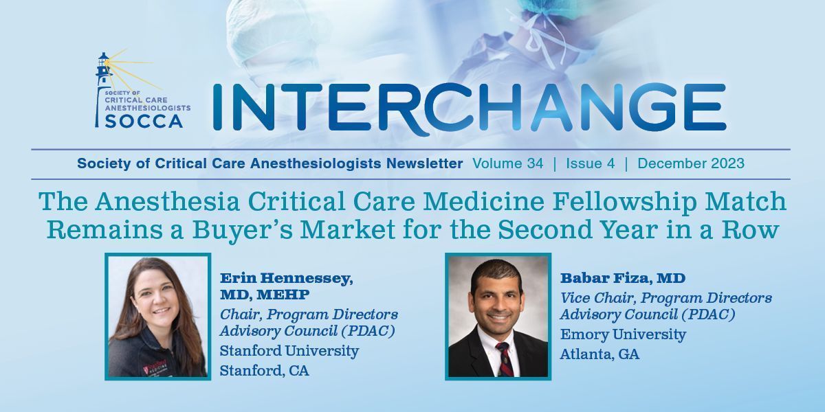 Society of Critical Care Anesthesiologists (@socca_critcare) on Twitter photo “ACCM is the oldest ACGME board-certified subspecialty within Anesthesiology...& our growth has outpaced the current interest in our field” Full article in SOCCA Interchange: buff.ly/488tW3W <a href="/ErinH_MD/">Erin Hennessey, MD MEHP</a> <a href="/fiza_babar/">Babar Fiza</a> <a href="/madihasyed85/">Madiha Syed</a> <a href="/stanfordanes/">Stanford Anesthesiology</a> <a href="/EmoryAnesthesia/">Emory Anesthesiology</a> <a href="/EmoryCCC/">Emory Critical Care</a> “ACCM is the oldest ACGME board-certified subspecialty within Anesthesiology...& our growth has outpaced the current interest in our field” Full article in SOCCA Interchange: buff.ly/488tW3W <a href="/ErinH_MD/">Erin Hennessey, MD MEHP</a> <a href="/fiza_babar/">Babar Fiza</a> <a href="/madihasyed85/">Madiha Syed</a> <a href="/stanfordanes/">Stanford Anesthesiology</a> <a href="/EmoryAnesthesia/">Emory Anesthesiology</a> <a href="/EmoryCCC/">Emory Critical Care</a>