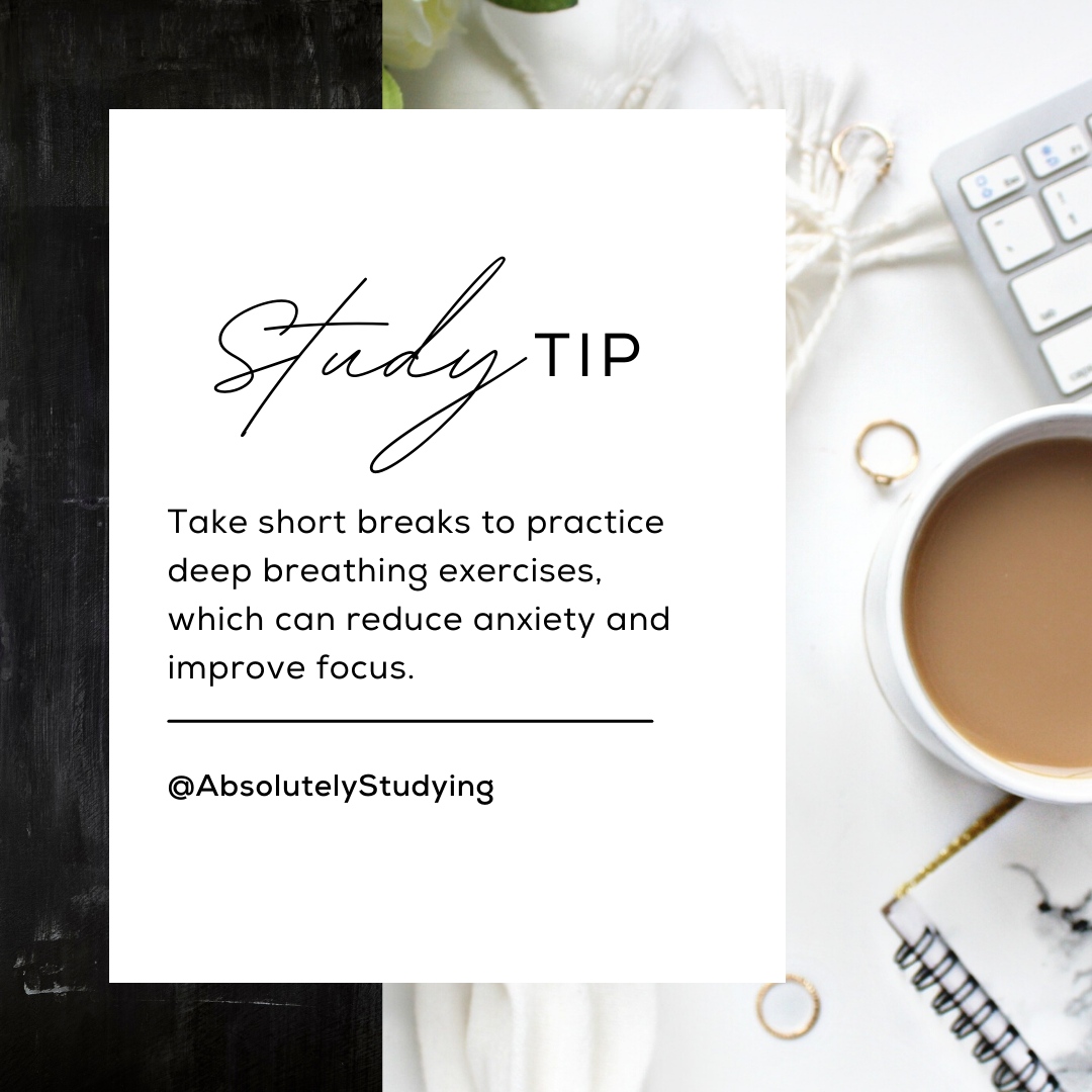 Exam season can be overwhelming, but don't forget to take short breaks for deep breathing exercises. They're your secret weapon for calming anxiety and boosting focus. Inhale positivity, exhale stress.

#StressFreeStudying #MindfulStudent #DeepBreathing