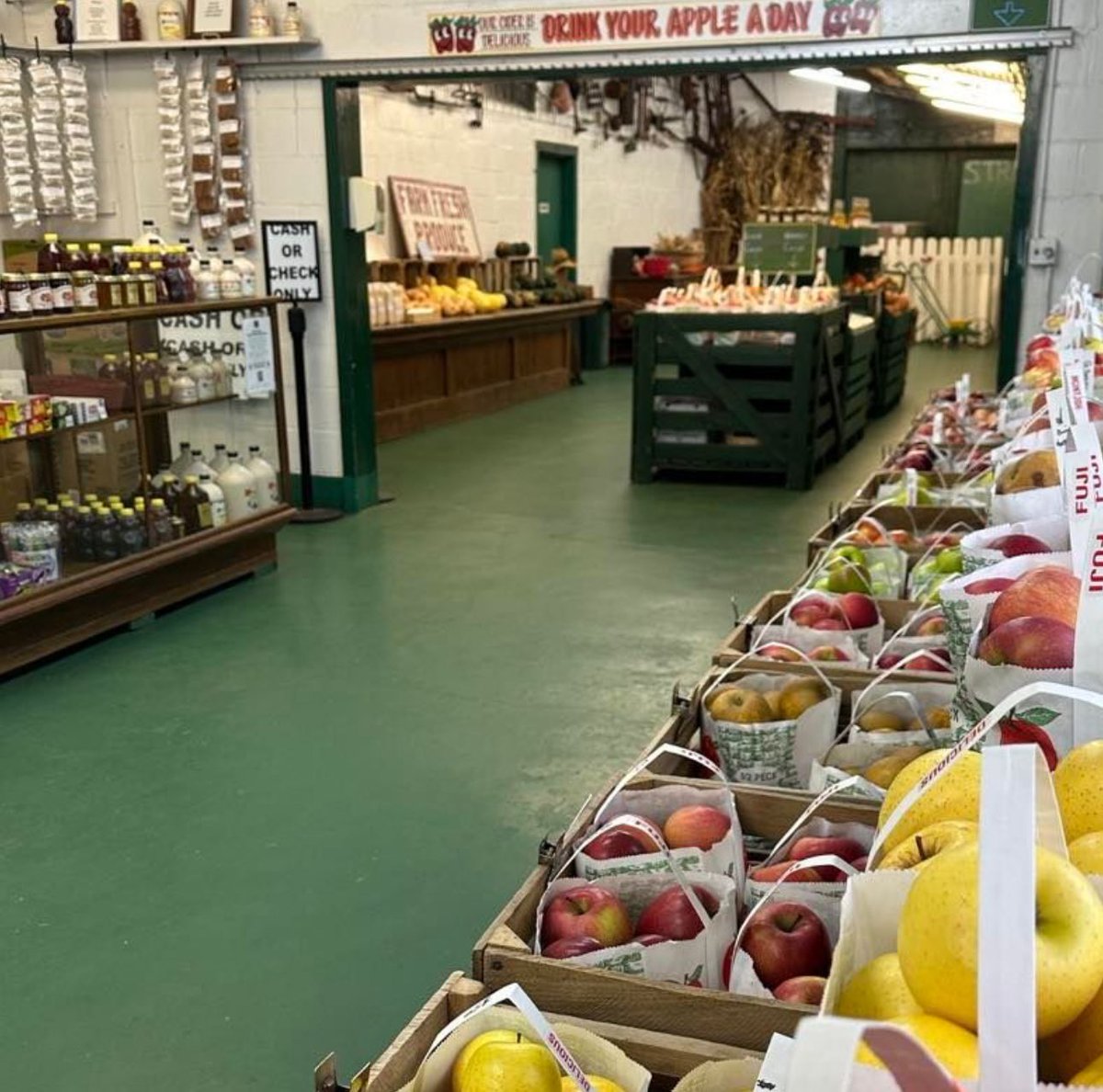 Enjoy fresh Michigan apples, pies, and cider - always great for holiday gatherings. 🍎 We still have plenty of donuts, candy, caramel apples, jams, honey, syrup, squash, and popping corn as well. Open 9-5:30 #MichiganAgriculture #MichiganCiderMills #Cider #OaklandCounty