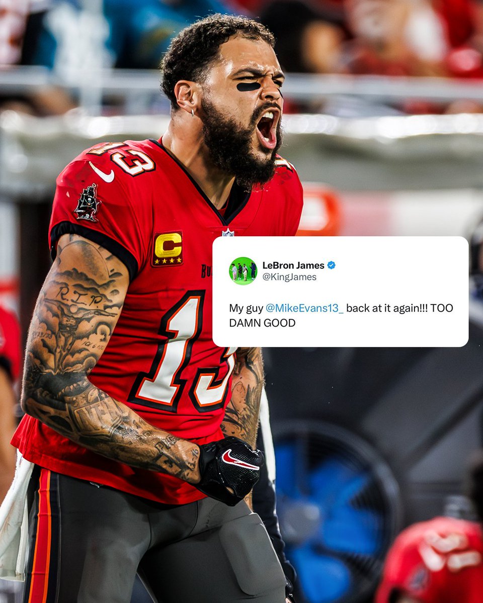 Buccaneers's tweet image. Another historic season.

@MikeEvans13_ casually leading the league in receiving TDs 🐐👀