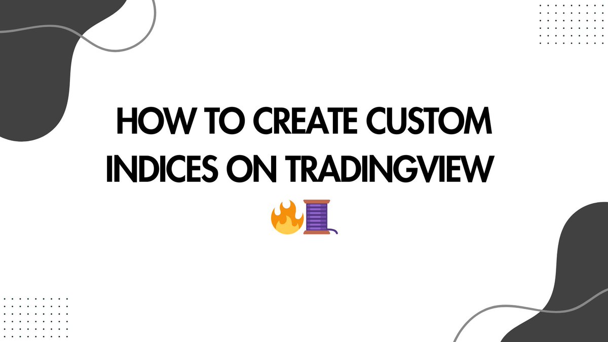 Master thread on Custom TradingView indices 🔥🧵

In this thread, I will explain:
⦿ What is a custom symbol/index
⦿ Different types of custom indices
⦿ What is an Equal weighted (EQW) index
⦿ Pros and cons of an EQW index
⦿ How to create an Equal weighted index

Before we