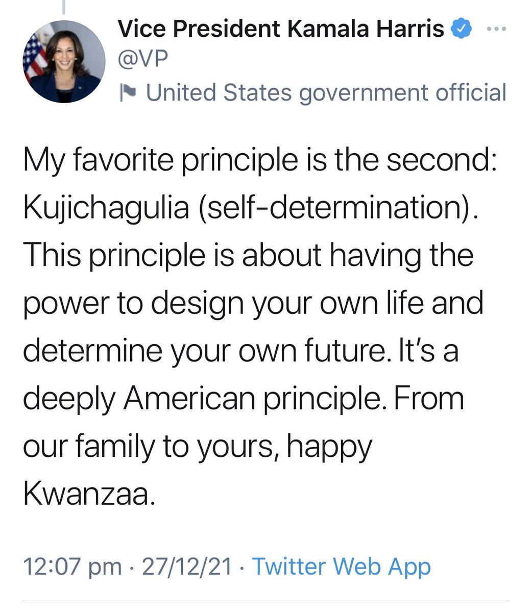 Happy two year anniversary to this timeless tweet about deeply American principles like... kujichagulia.