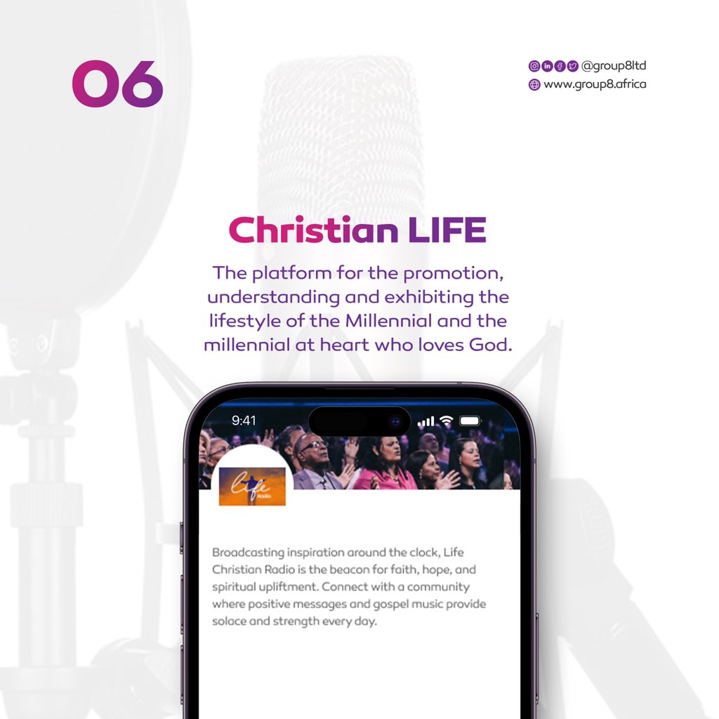 group8LTD's tweet photo. #group8 #group8LTD
.
.
#AfricanContentCreator #AfricanMedia #radio #music #radioshows #radiochannels #digital #media #tech #africa #mediatech #lifestyle #africanlifestyle #innovation #creativity #broadcast https://t.co/rls9ybptJa
