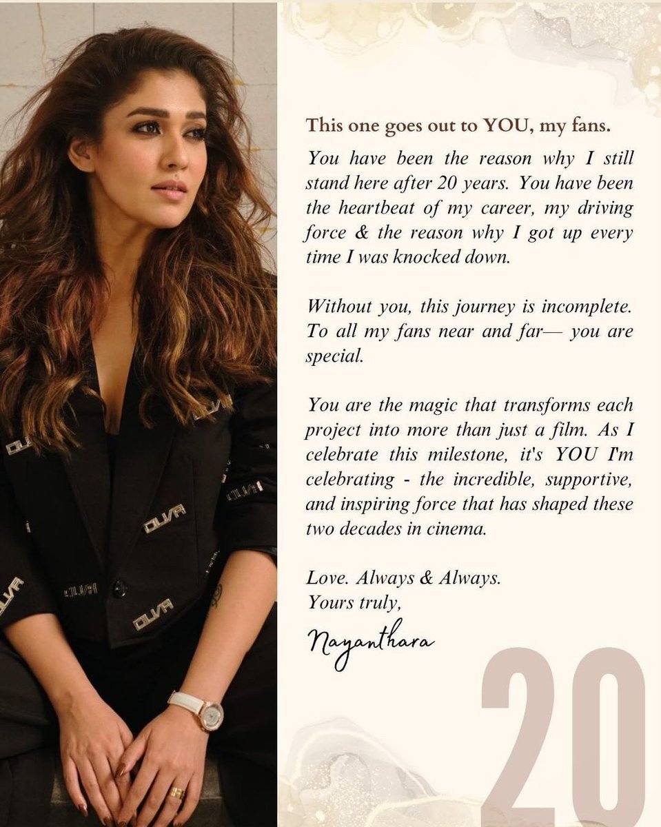 Nayan_Universal's tweet photo. To all the #SuperFans out there🫶🏻💥 #20YearsOfNayanism 👍 https://t.co/Ynnw5Zb0oa