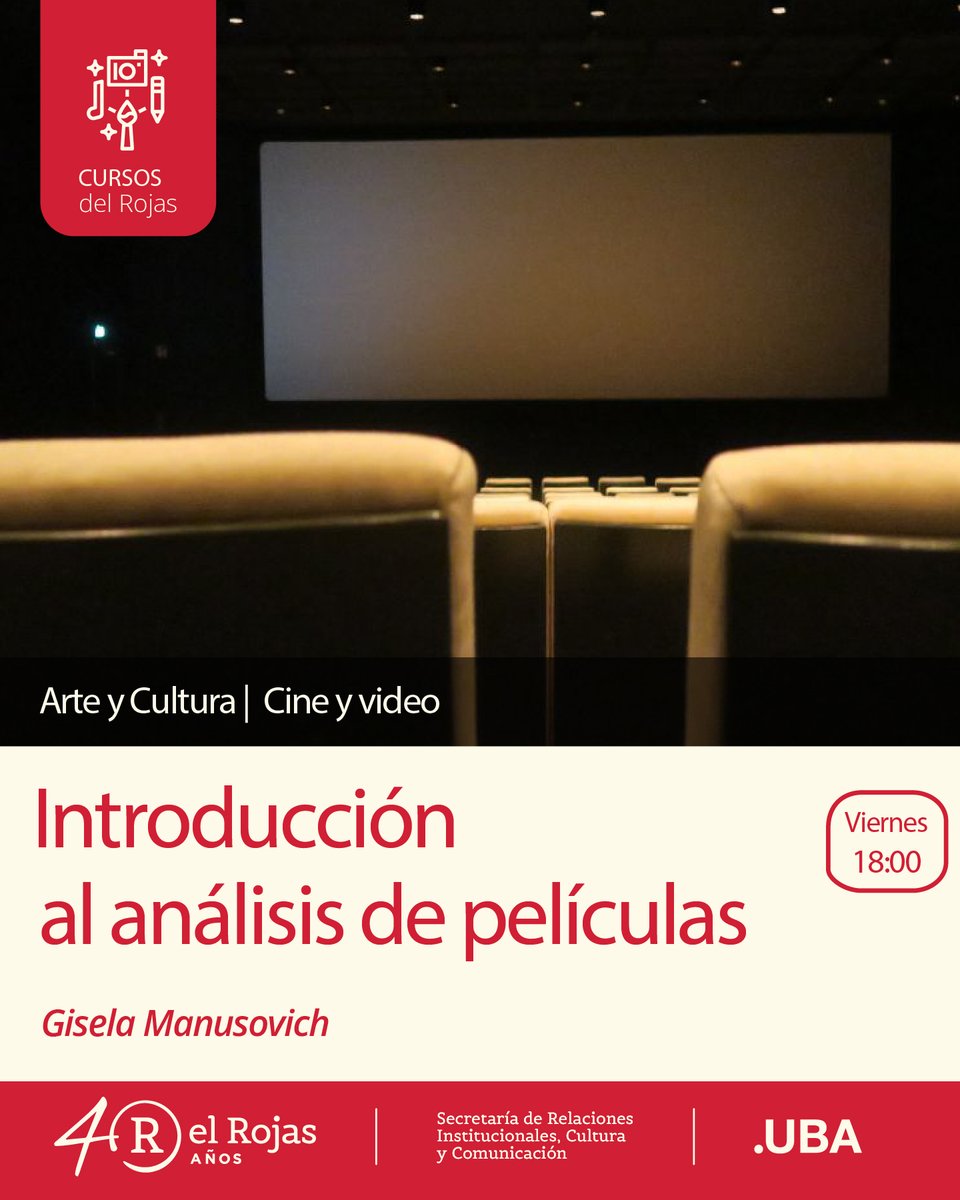 elrojasuba's tweet photo. Descubrí los nuevos #cursos de Cine y Video
Modalidad de cursada: Online
#CertificadosUBA
#CineYVideo #cine #video #curso #capacitacion https://t.co/HMCotIjlDh