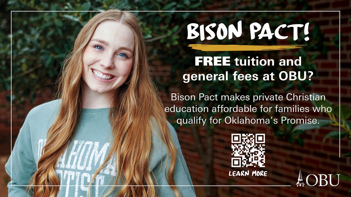 kFBCscott's tweet photo. Excited that @Obunews is offering the #BisonPact. Check it out! Scan the code or DM me if you have questions. #ZipBangOBU https://t.co/3WQyzltgjL