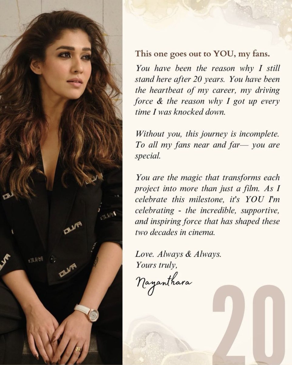 Rowdy_Pictures's tweet photo. Straight from the heart ♥️ #Nayanthara 
#20YearsOfNayanthara https://t.co/gI00vTRhoP