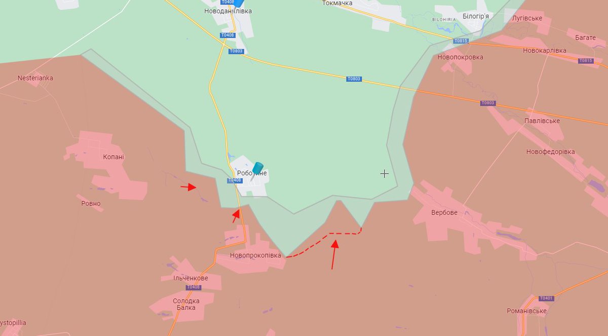 InsaleZ's tweet image. ‼️ Russian forces advanced southeast of #Robotine.