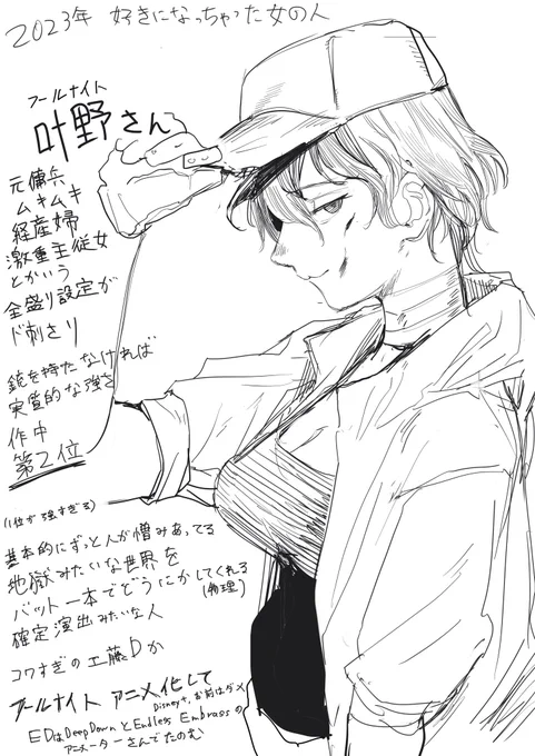 年末ということで2023年好きになっちゃった女の人まとめです 字が汚い 