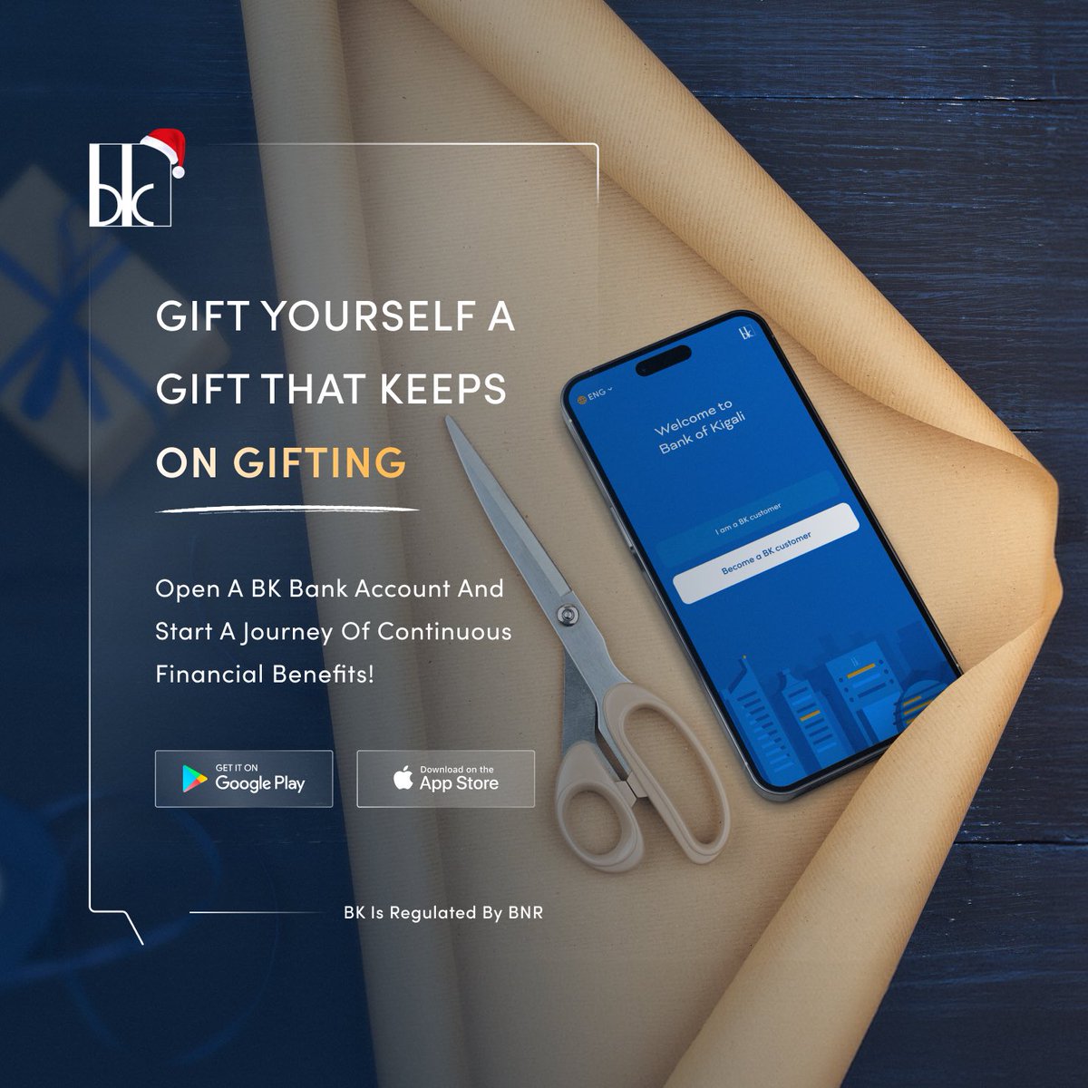 Who needs more holiday stress? 🎄 Gift yourself a break this season by becoming a new BK customer right from your phone! 📱✨ No queues, no fuss – just download the BK mobile app and unlock a package full of financial benefits! 🎁 Treat yourself to the ease of banking from