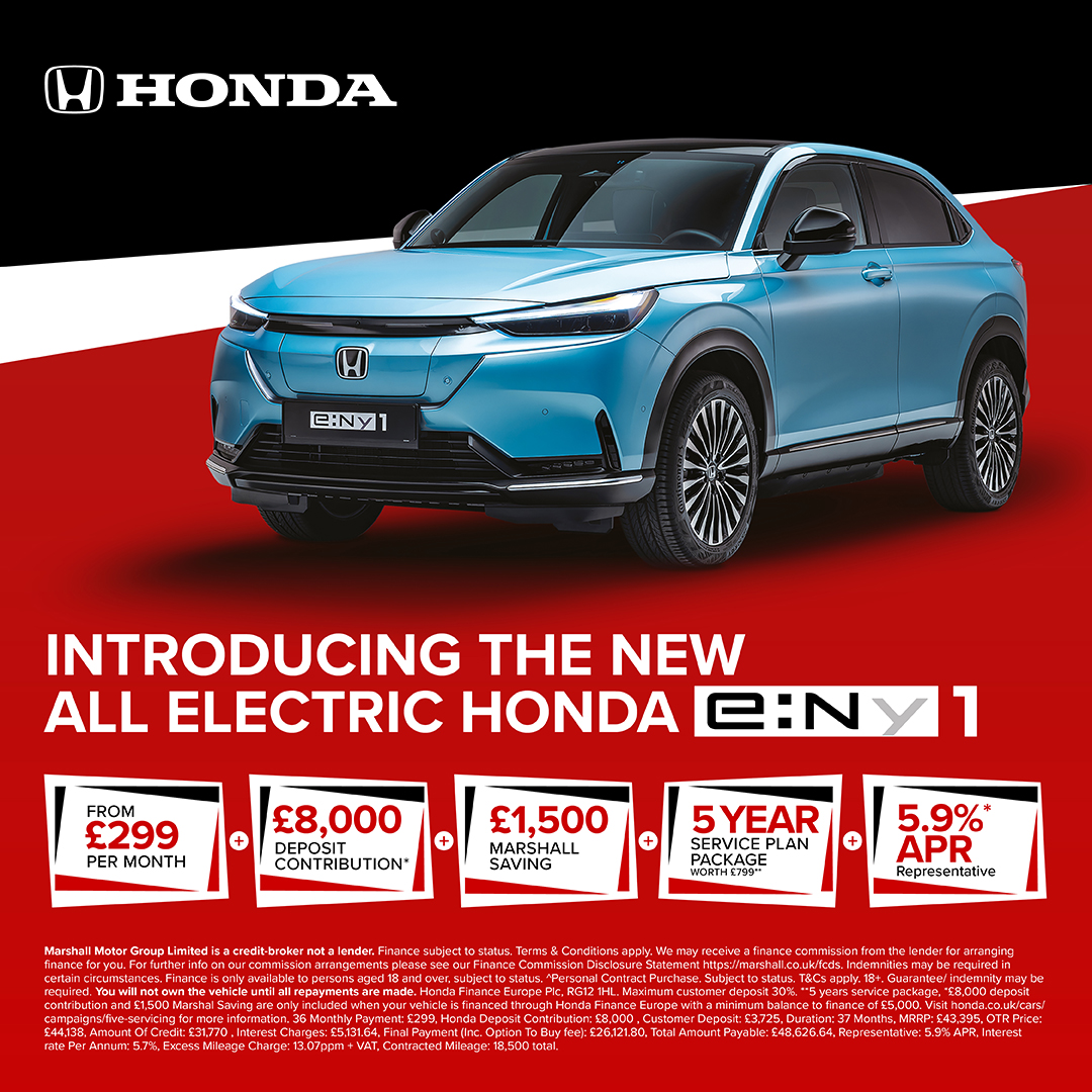 MarshallHonda's tweet photo. Introducing an enhancement on our offer for the new all-electric #Honda e:Ny1! 

The versatile and luxurious SUV redefines the driving experience, offering a blend of functionality, comfort, and advanced features.

Book your test drive today > https://t.co/AcHTKK2Y0T https://t.co/TjAAdRRfTF