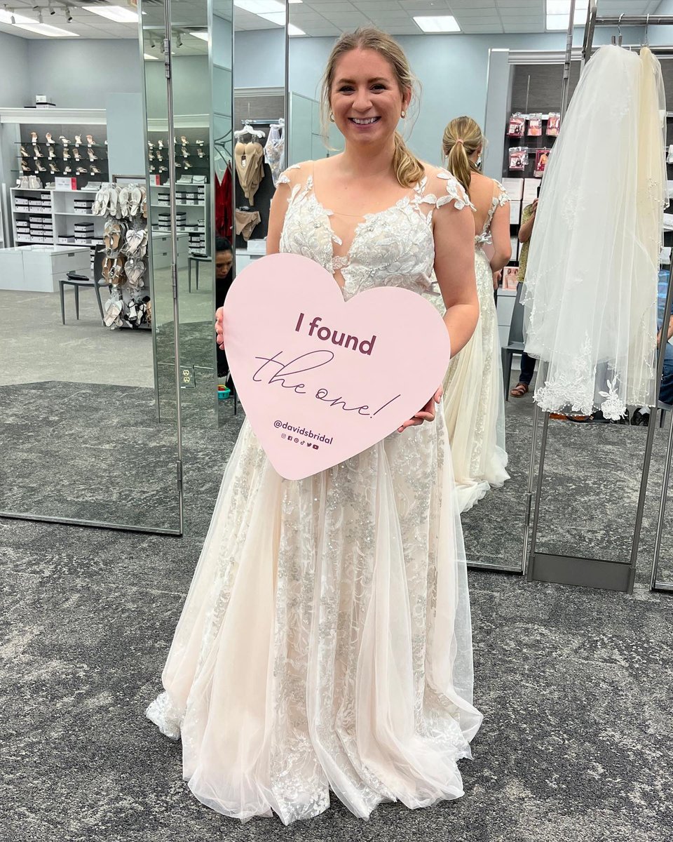 #findtheone on SALE! ✨ For a limited time find your dream wedding dress up to $500 off! Ready to get started? Tap the link to book an appointment: davidsbridal.visitlink.me/lMDhm7 📸: @hollyhines_ @kambria_allen @juliaw_xo @maeavyrey