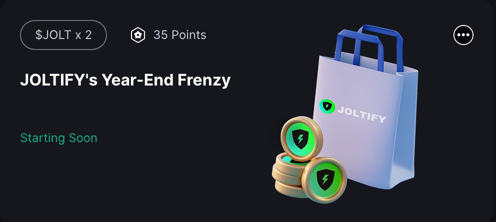 Are you ready to claim our New Year's $JOLT giveaway? Join our campaign on Galxe now! 
First come, first served!

Details: galxe.com/joltify/campai…