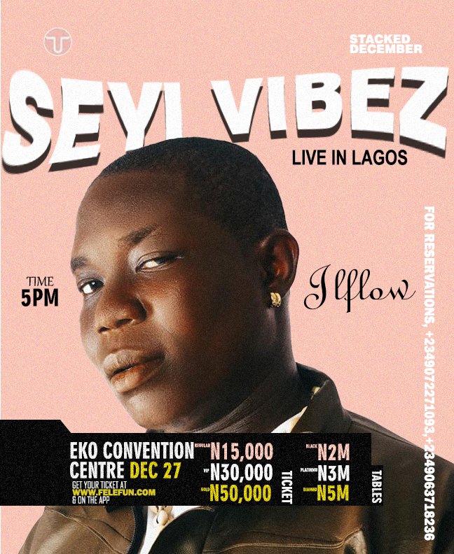 MoroEnt's tweet photo. The GRANDFINALE of #StackedDecember is HERE!🥳

Our Moro Maestro, JLFlow @JLflow_ will be lighting up the stage before the King of Vibez @SeyiVibez closes us out🔥

Lock in your spot NOW before it's sold out! 

#StackedDecember #StackedSeyiVibez #JLFlow #Sabadon #ToroEC https://t.co/gm83Q9PDkV