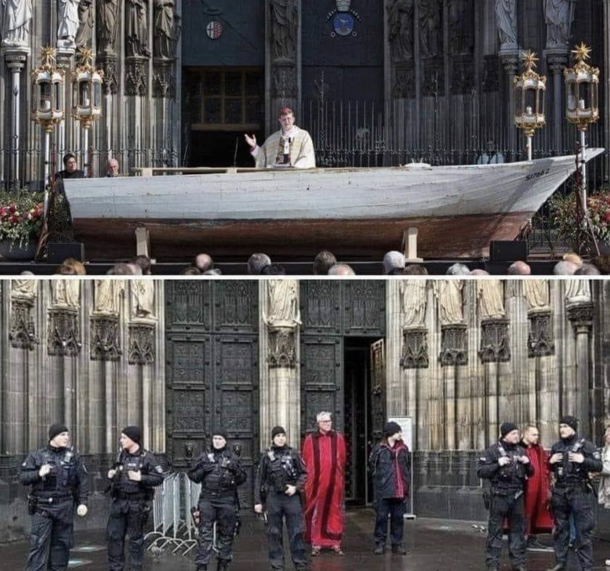 Wright_Sandro's tweet photo. Heute erzählte ich meiner genderlosen #Klima-Nachbarin einen geschacklosen und besonders rechtsextremen Witz: #Dom in #Köln geschlossen wegen islamistischer #Terrorgefahr, während #Mosche (#Islam) in #Köln geöffnet ist. Was denkste was da wieder los war! Ob die mal einen klimaneutralen #Lastenfahrrad-#Protestumzug gegen islamistischen #Terror organisieren wird? 🌈🥹🤡🤣