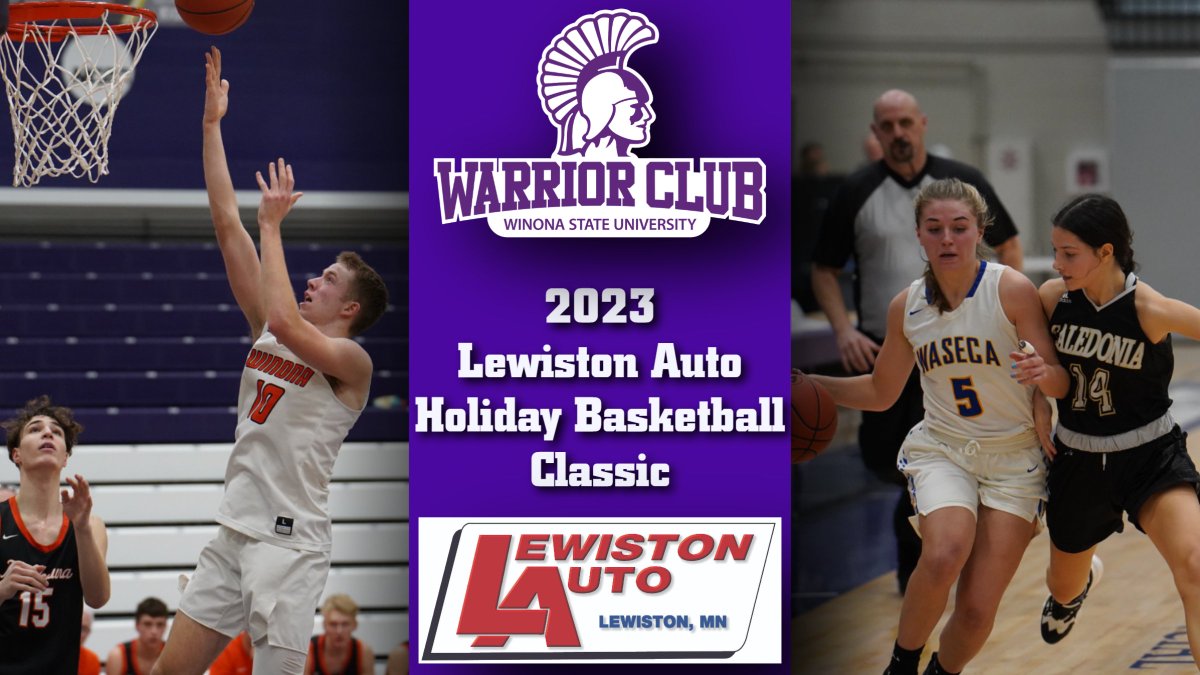 Winona State Athletics | The 2023 Lewiston Auto Holiday Basketball Classic set to start today at 1:15pm...We hope to see you in McCown for some great high school basketball action...
More at: tinyurl.com/3aef6ru8
#GraduateChampions #WSUWarriorProud