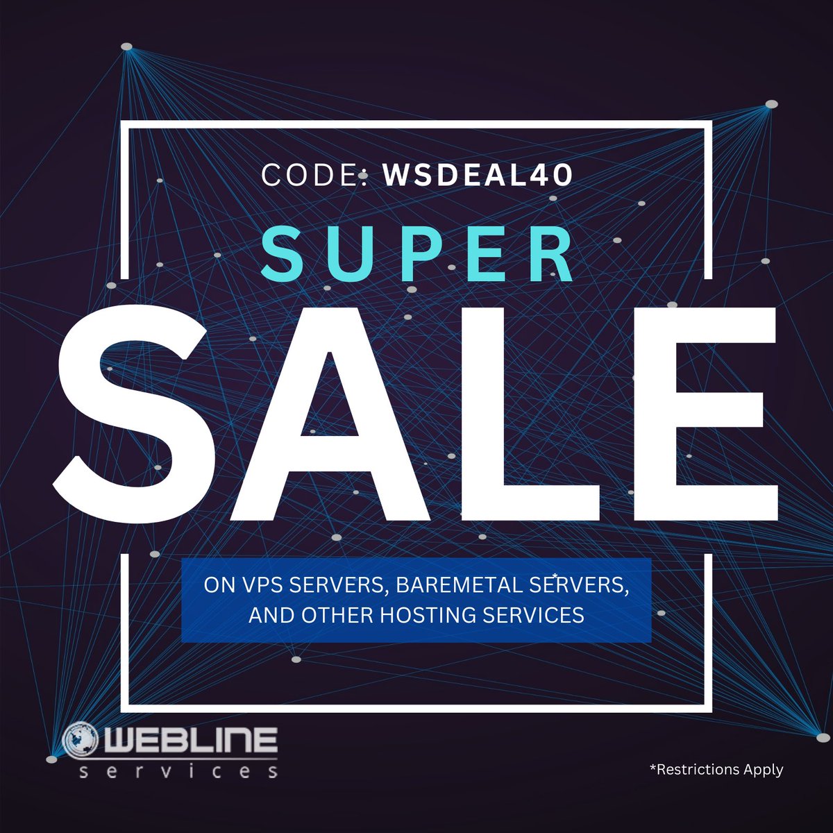 🔥🚀 Dive into Unmatched Hosting Deals! Score an impressive 40% OFF on VPS servers, BareMetal servers, and premium hosting services at Webline-Services! 🌐💼 Use promo code WSDEAL40 at checkout.
 [Restrictions may apply.]
