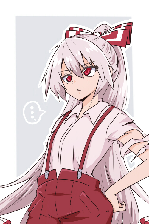 藤原妹紅 「・・・?」|しおのイラスト