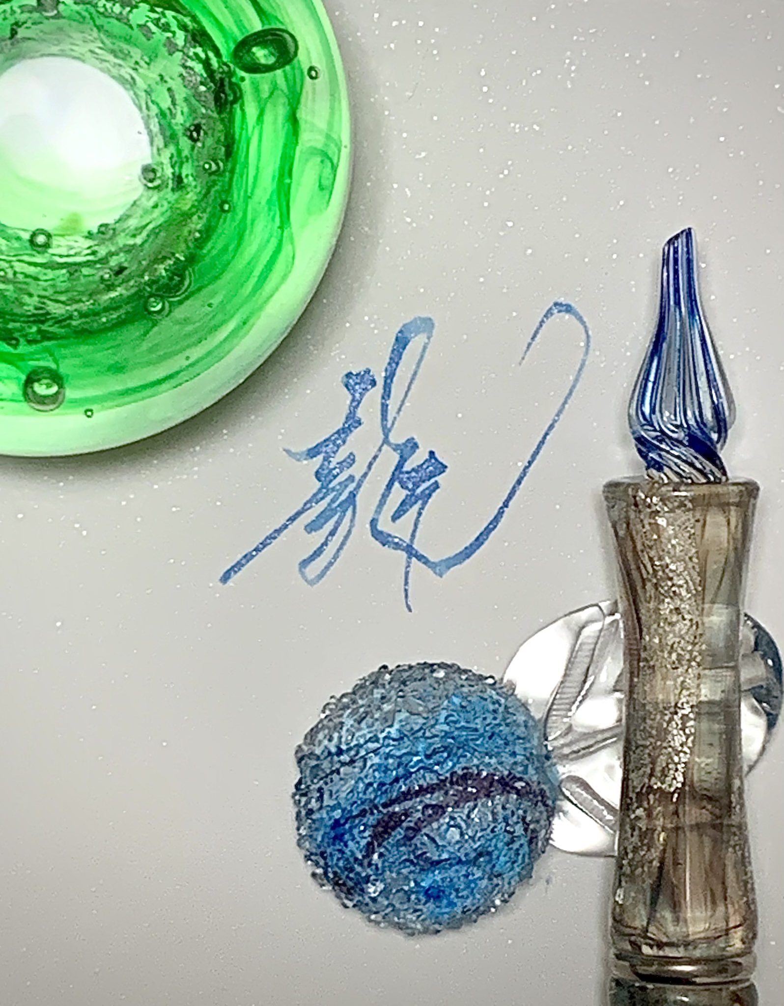 Glass Studio TooSガラスペン 切ら TAKETORI 桃色残月紅赤 Glass Studio TooSガラスペン 切ら TAKETORI 桃色残月紅赤