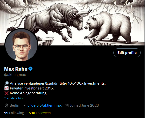 aktien_max's tweet photo. 🚀 Seid ihr bereit für den nächsten Meilenstein?
😃 Schaffen wir es heute, die 600 Follower-Marke zu knacken?
#CommunityPower #600Follower https://t.co/UIVzxU8Pzo