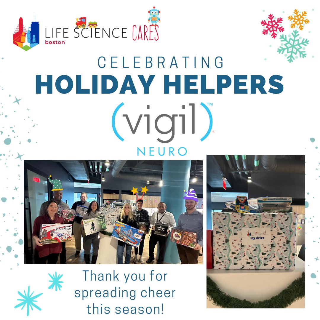 Thanks to @VigilNeuro for coming through with 25+ toys for kids experiencing homelessness this holiday season! They're #HolidayHelpers. #LSCImpact @CSRoxbury